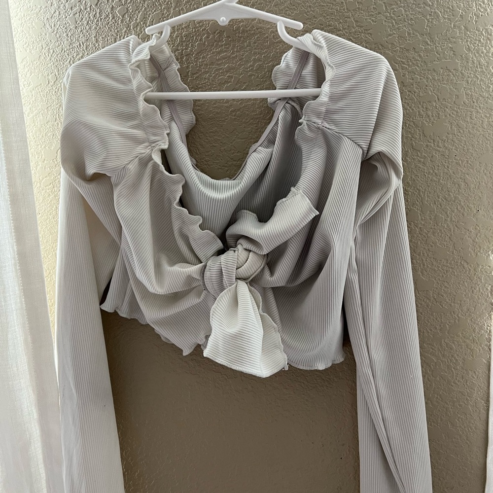 Elegant White Ruffled Women's Top